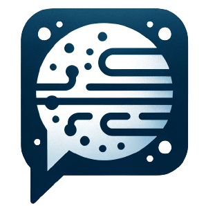 DALL·E 2023-11-17 23.50.06 - Create a minimalist and abstract app icon for a WebRTC chat service with a white background. The design should be clean and simple, focusing on key elements like a stylized speech bubble and minimalistic lines or dots to imply connectivity. The color scheme should be limited to soft blues or greys, emphasizing a modern and sleek aesthetic. The icon should be highly stylized yet easily recognizable as a chat service icon, perfect for a white background.